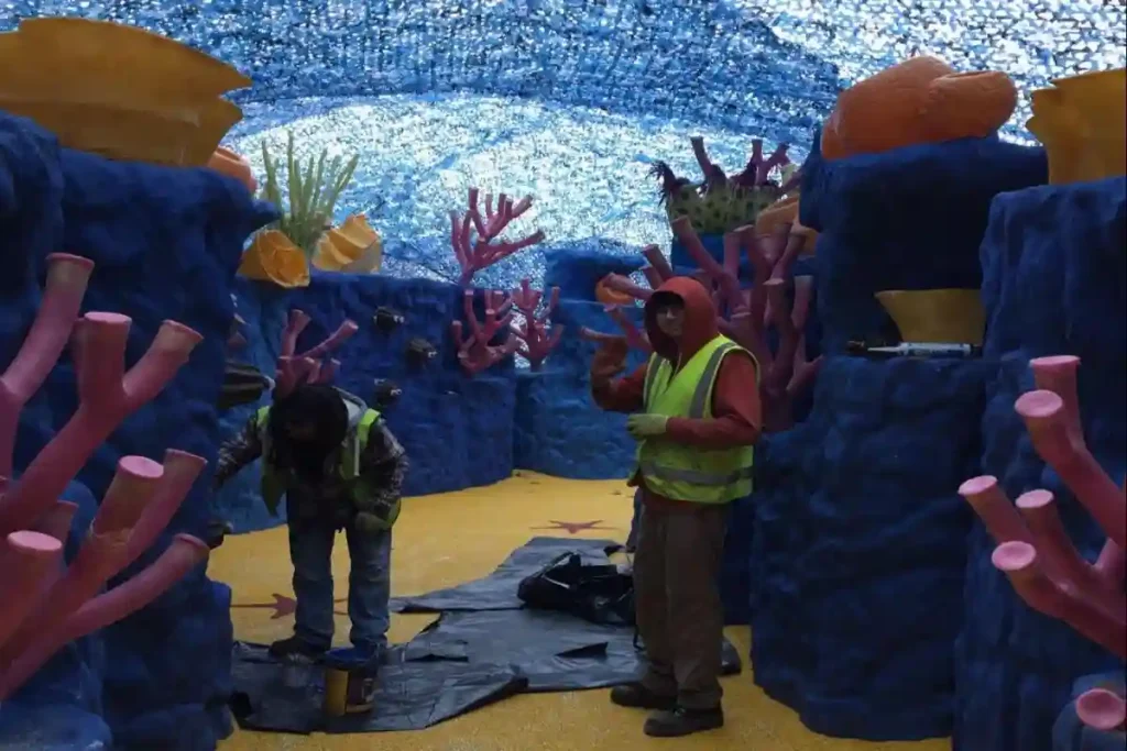 Coral tunnel under construction