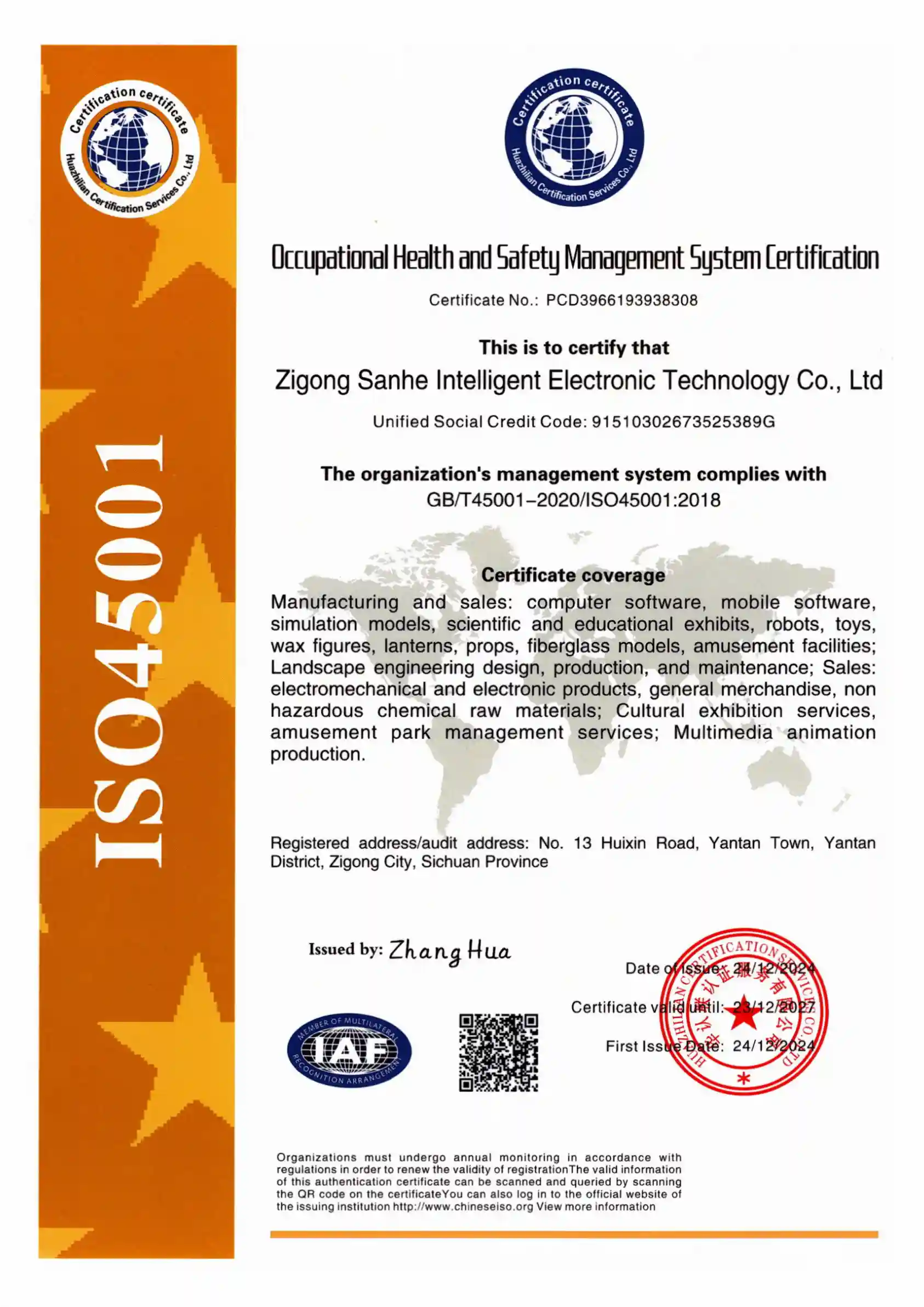 ISO45001 Certificate